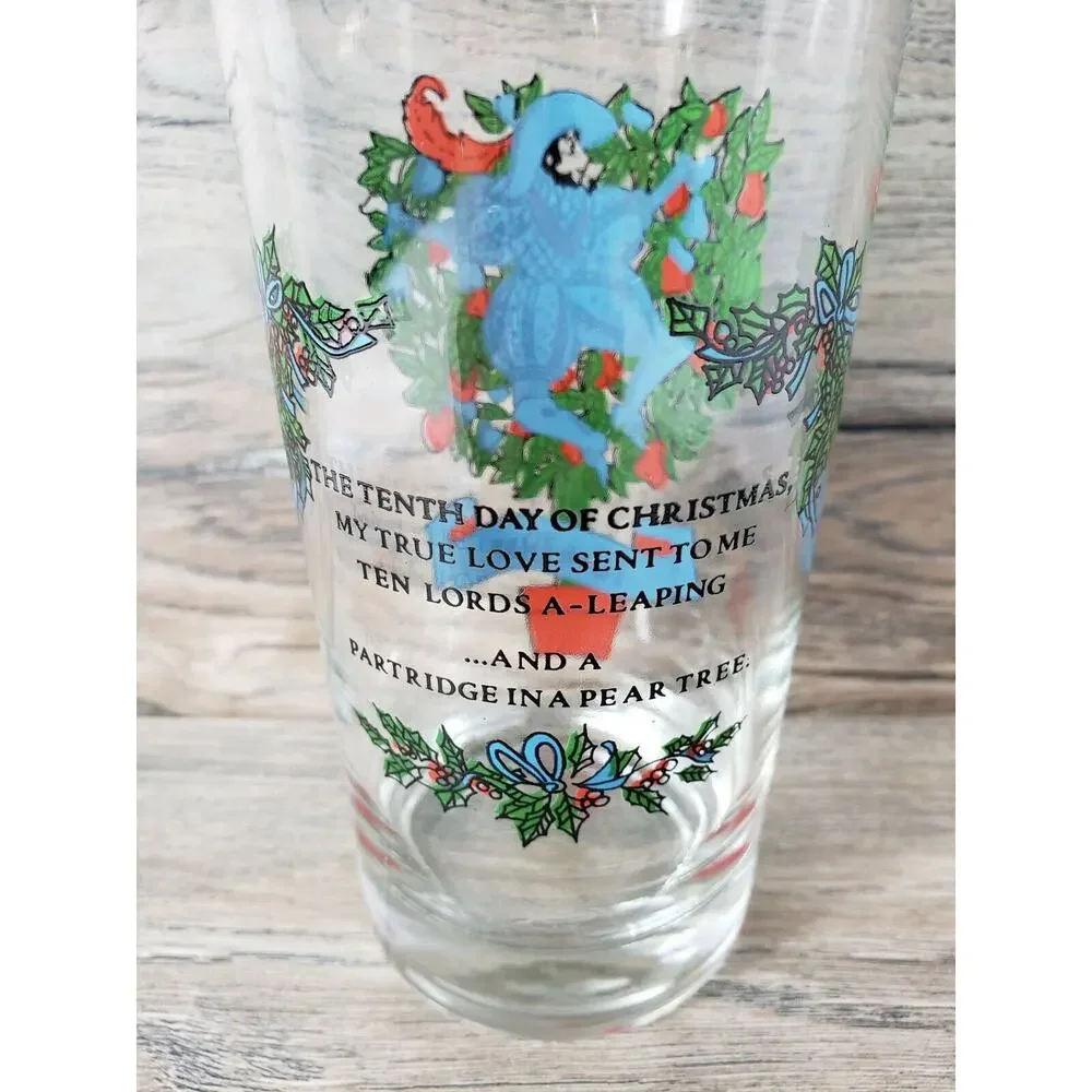 Twelve Days of Christmas by Indiana Glass 12 oz Replacement Glass Day 10